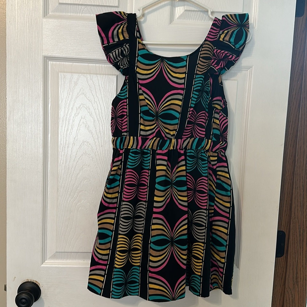 Women’s multi color print short sleeve blouse - Picture 5 of 5